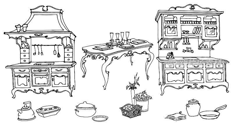 3 . the Kitchen furniture in the old style厨房家具